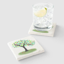 Summer Tree Stone Coaster