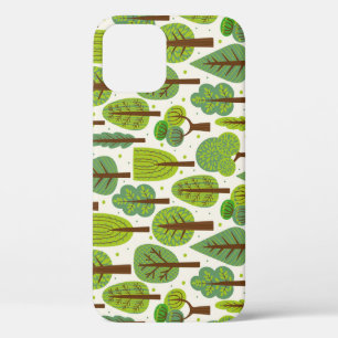 Summer Trees: Green Seamless Pattern iPhone 12 Case