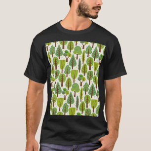 Summer Trees: Green Seamless Pattern T-Shirt