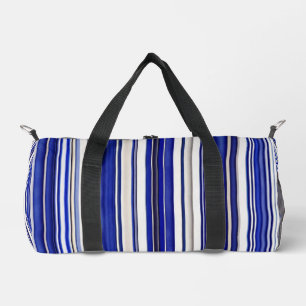 Summer Trendy Navy Blue Boat Stripes Collection Duffle Bag