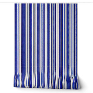 Summer Trendy Navy Blue Boat Stripes Collection Wallpaper