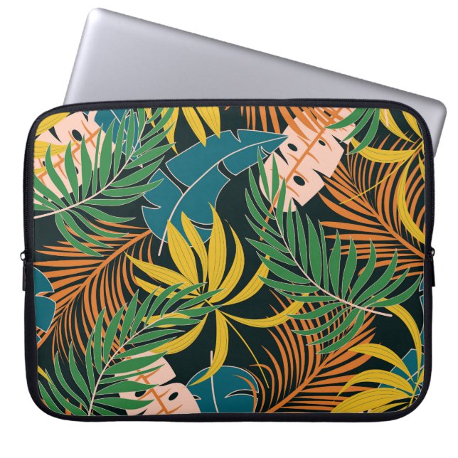 Summer Tropical Bright Plants Pattern Laptop Sleeve (Front)