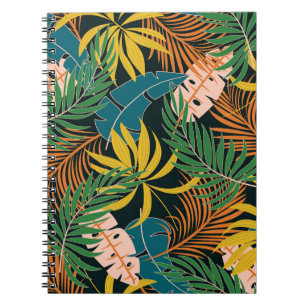 Summer Tropical Bright Plants Pattern Notebook