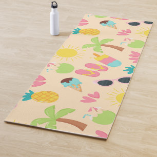 Summer Tropical/Cute Beach Pattern with Palm Trees Yoga Mat