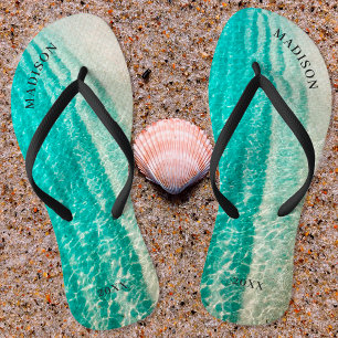 Summer Tropical Destination Beach Bridal Wedding Flip Flops