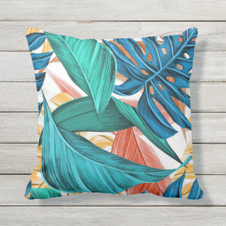Summer Tropical Floral Outdoor Pillow