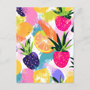 Summer Tropical Fruit Fiesta  Announcement Postcard