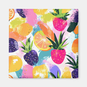 Summer Tropical Fruit Fiesta  Magnet