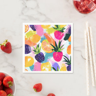 Summer Tropical Fruit Fiesta Napkin