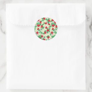 Summer Tropical Fruit Leaves Natural Classic Round Sticker