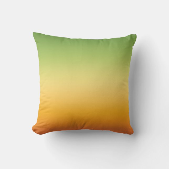 Summer Tropical Gradient Orange Lemon Lime Ombre Throw Pillow (Front)
