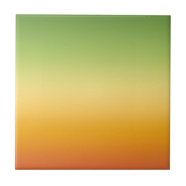 Summer Tropical Gradient Orange Lemon Lime Ombre Tile (Front)
