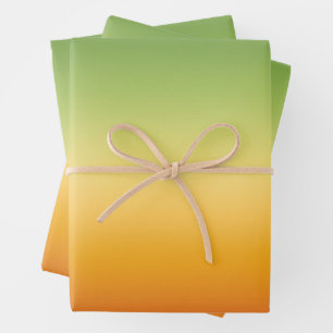 Summer Tropical Gradient Orange Lemon Lime Ombre Wrapping Paper Sheet