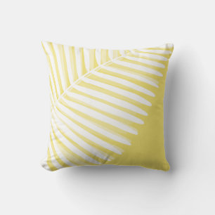 Summer tropical leaf monochromatic print throw pillow