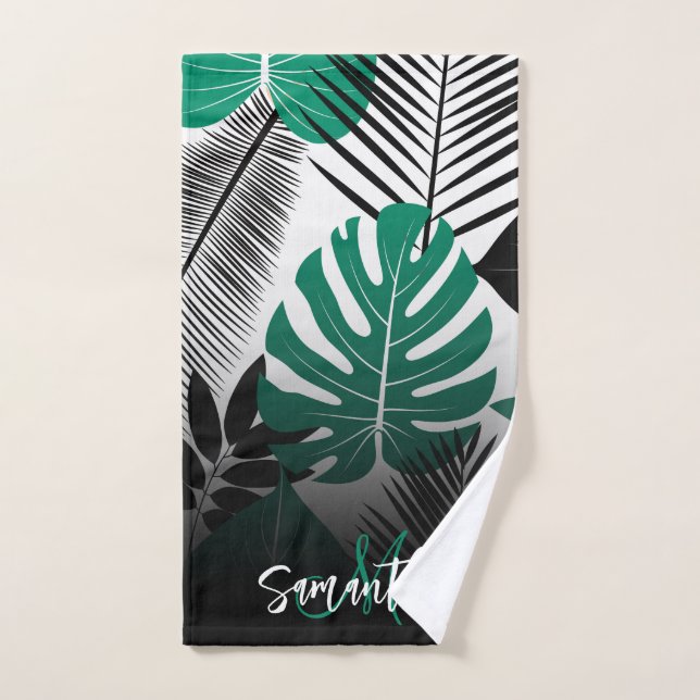 Summer Tropical Leaves Bath Towel Set (Hand Towel)