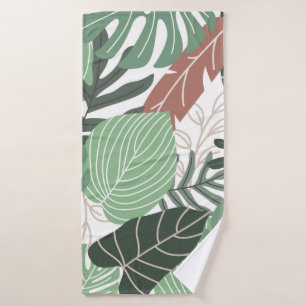 Summer tropical leaves seamless pattern bath towel