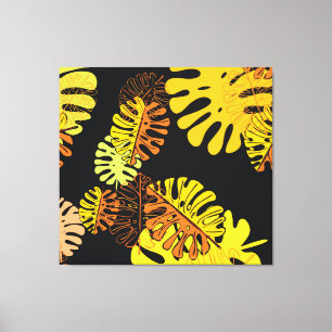 Summer Tropical Leaves Vintage Design Canvas Print