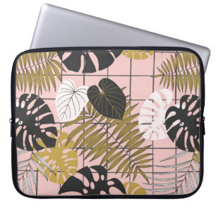 Summer tropical palm leaves pattern laptop sleeve