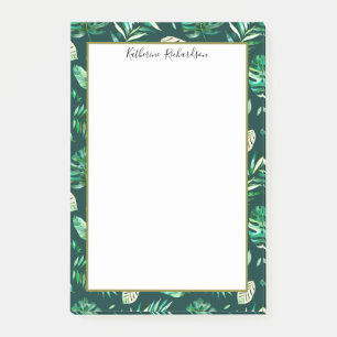 Summer Tropical Palm leaves Personalized Post-it Notes