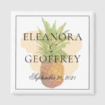 Summer Tropical Pineapple Coastal Wedding Date Magnet<br><div class="desc">Summer Tropical Pineapple Coastal Wedding Date Magnet - a fun gift for guests, or use it as a save the date! Easy to customize with your own details and colours. To personalize further, please click the "customize further" link and use the design tool to modify the design. If you need...</div>