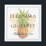 Summer Tropical Pineapple Coastal Wedding Date Magnet<br><div class="desc">Summer Tropical Pineapple Coastal Wedding Date Magnet - a fun gift for guests, or use it as a save the date! Easy to customize with your own details and colours. To personalize further, please click the "customize further" link and use the design tool to modify the design. If you need...</div>