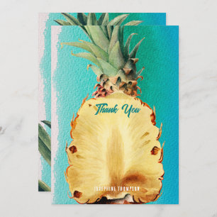 Summer Tropical Pineapple Fruit  Thank You Card
