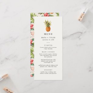 Summer Tropical Pineappy Motif Mariage Menu