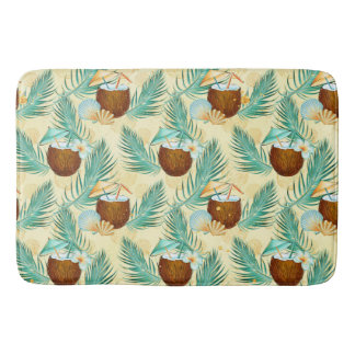 SUMMER TROPICAL PLANTS & FLOWERS BATH MAT