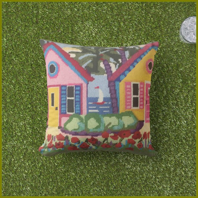 SUMMER TROPICAL SETTING SAILBOAT WATER OUTDOOR PILLOW (Creator Uploaded)
