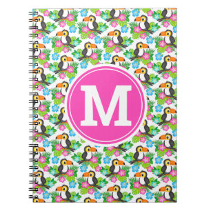 Summer Tropical Toucan and Floral  Pattern Notebook