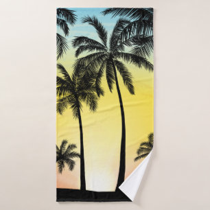 Summer tropical trees bath towel