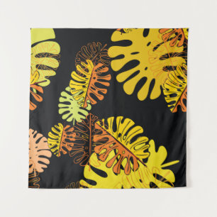 Summer tropical with exotic leaves pattern tapestry