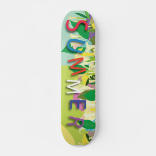 summer tropickal flowers skateboard