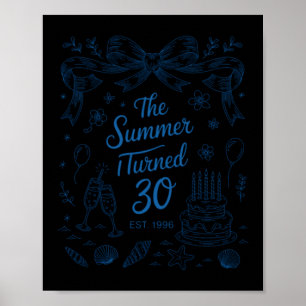 Summer Turned Thirty 30th Birthday Seashell Poster
