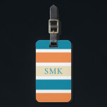 Summer Turquoise Teal Orange Colour Block Luggage Tag<br><div class="desc">Summer Turquoise Teal Orange Colour Block Luggage Tag with stylish shades of turquoise teal, pumpkin orange, and vanilla cream, with space for your custom monogram and contact information. Created by Zazzle pro designer BK Thompson © exclusively for Cedar and String; please contact us if you need assistance, have questions, or...</div>