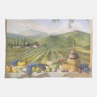Summer Tuscan Vineyard Wine Landscape Italy Countr Kitchen Towel