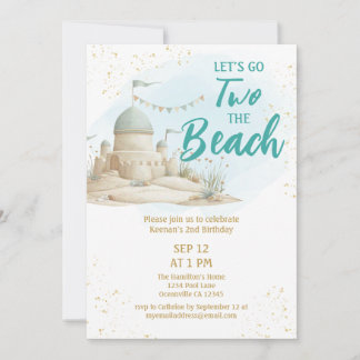 Summer Two the Beach Second Birthday Invitation