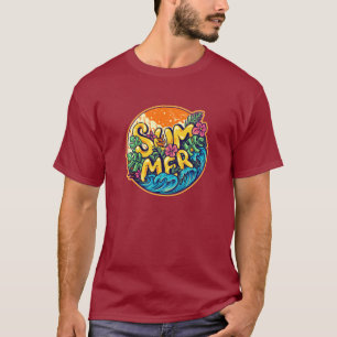 Summer Typographic Tropical Waves T-Shirt