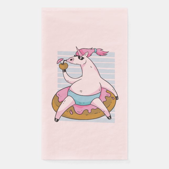 Summer Unicorn on Doughnut Inflatable Napkin (Front)