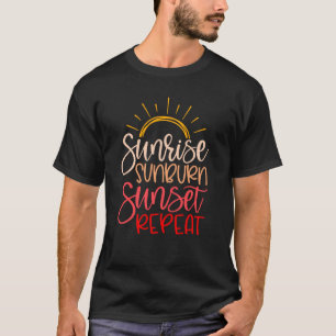 Summer Vacation Beach Sunrise Sunburn Sunset Repe T-Shirt