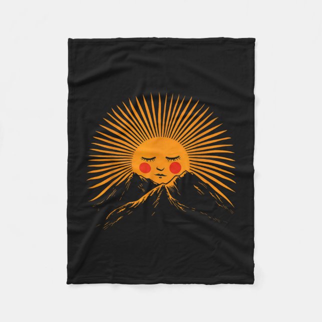 Summer vacation camp camping campfire sunshine fleece blanket (Front)