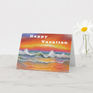 Summer Vacation Card with Sea Sunset