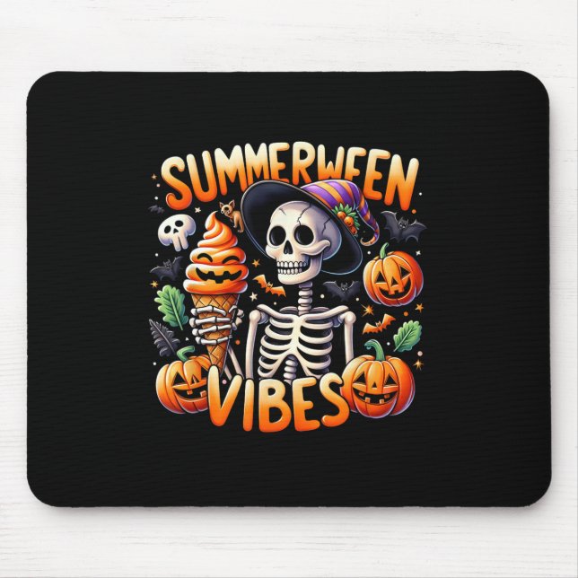 Summer Vacation Halloween Summerween Skeleton Ice  Mouse Pad (Front)