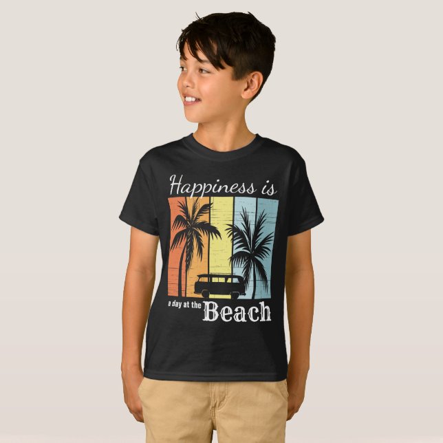 Summer Vacation Happiness is a Day at the Beach T-Shirt (Front Full)