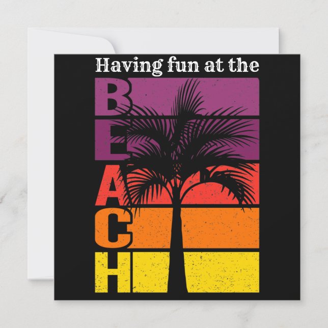 Summer Vacation Having Fun at the Beach Retro (Front)