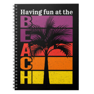 Summer Vacation Having Fun at the Beach Retro Notebook