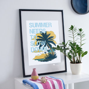 Summer vacation illustration. poster