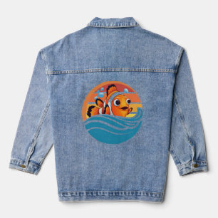 Summer vacation kids t-shirt for family beach reun denim jacket