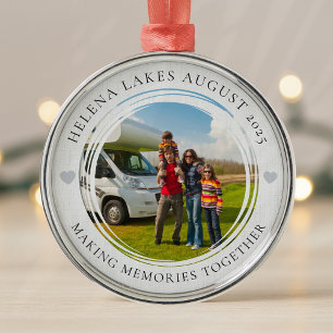 Summer Vacation Memories Family Photo Keepsake Metal Ornament