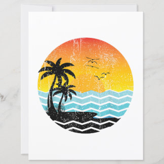 Summer Vacation Palm Trees Retro Sunset Tropical S